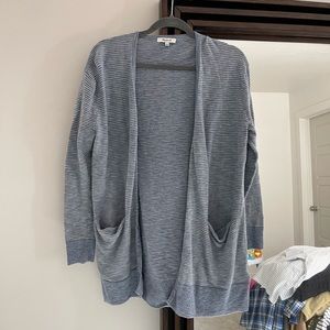 Madewell thin blue striped cardigan